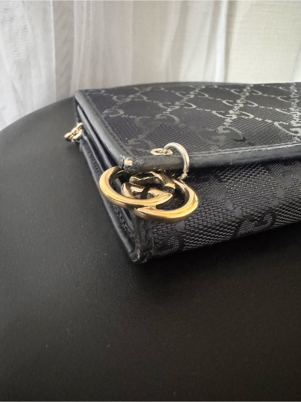 Gucci Navy GG Monogram Wallet on Chain - Picture 9 of 16